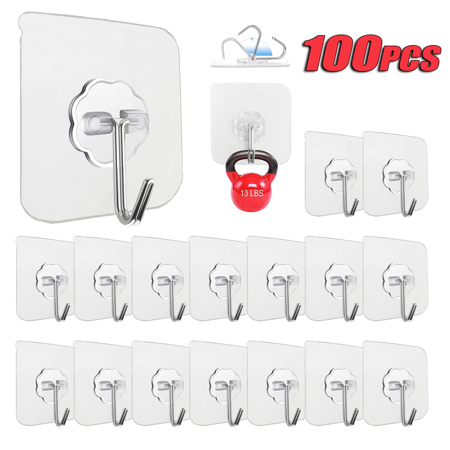 Kitchen Appliances Rack - Ganci autoadesivi in acciaio inox trasparenti