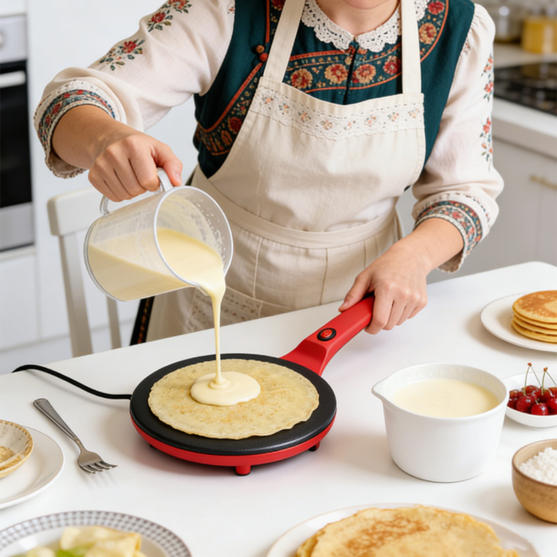 Crepe Maker Non Stick - Piastra Elettrica Monofacciale per Crêpes con
