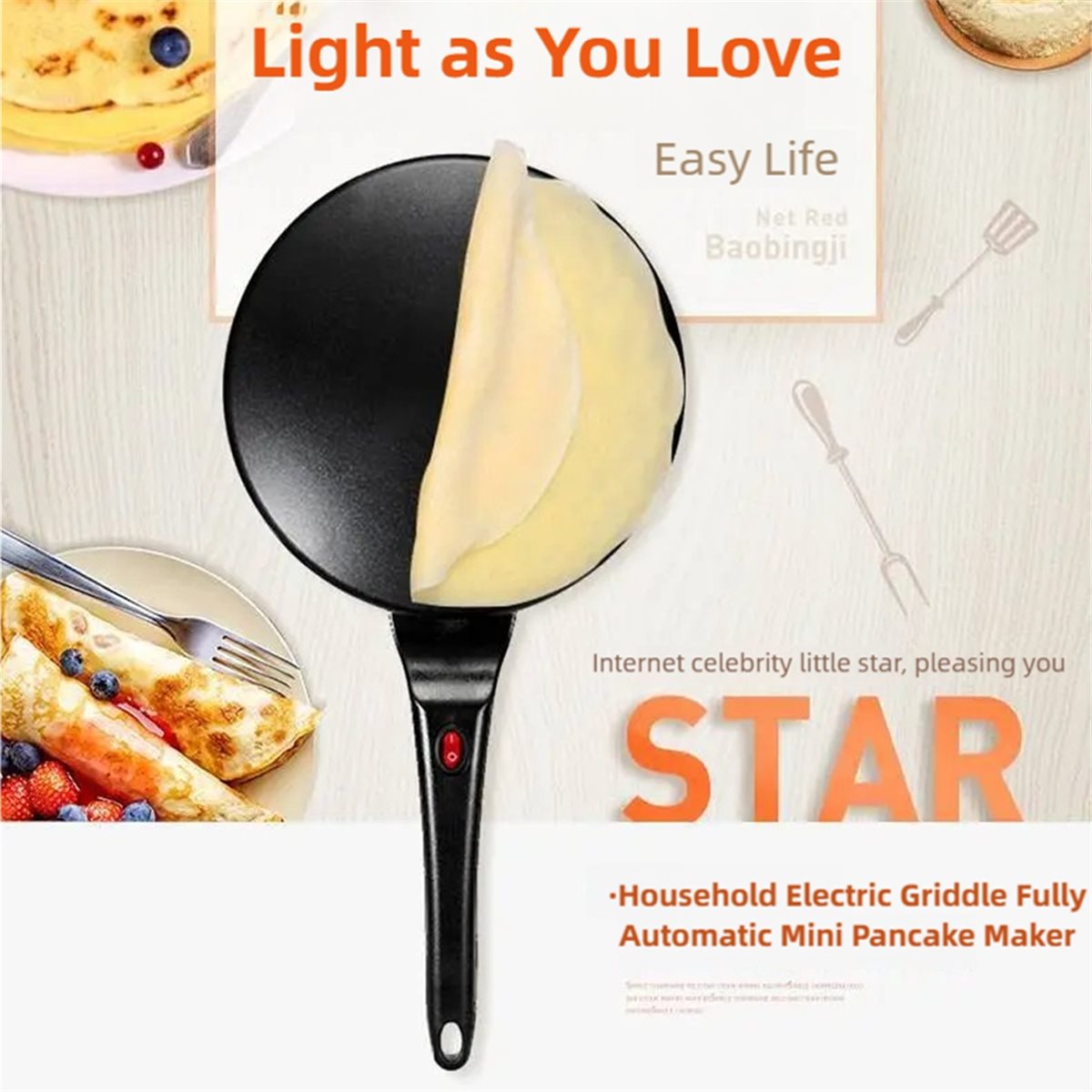 Crepiera Elettrica M10K, Piast - Crepe Maker Non Stick recensione e prezzo